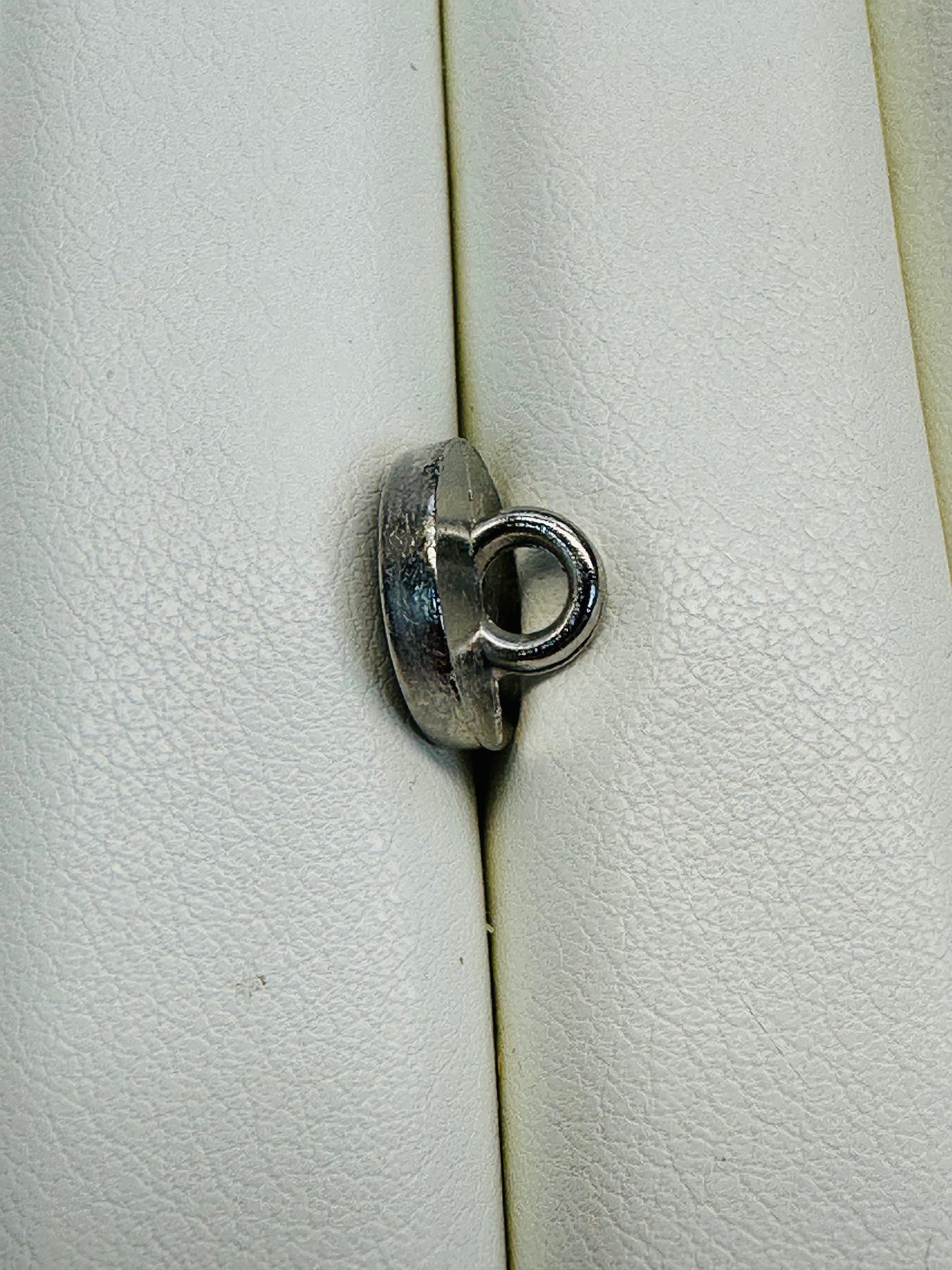 White Pearl Buttons – 12mm with Silver-Tone Metal Border (Sold Individually)