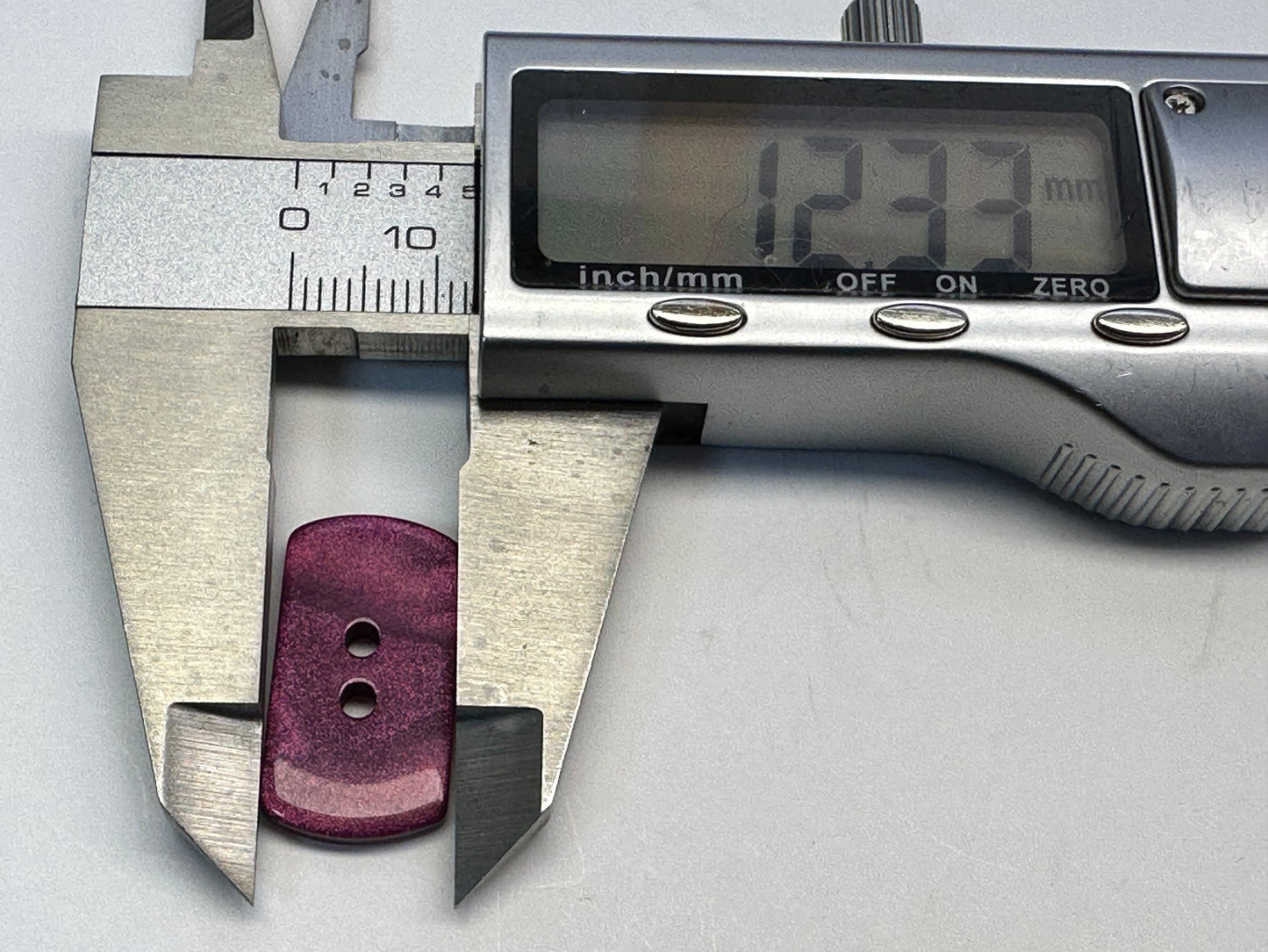 Plum Purple Oblong Button – 23 x 12mm – Shimmer Finish – Sold Individually