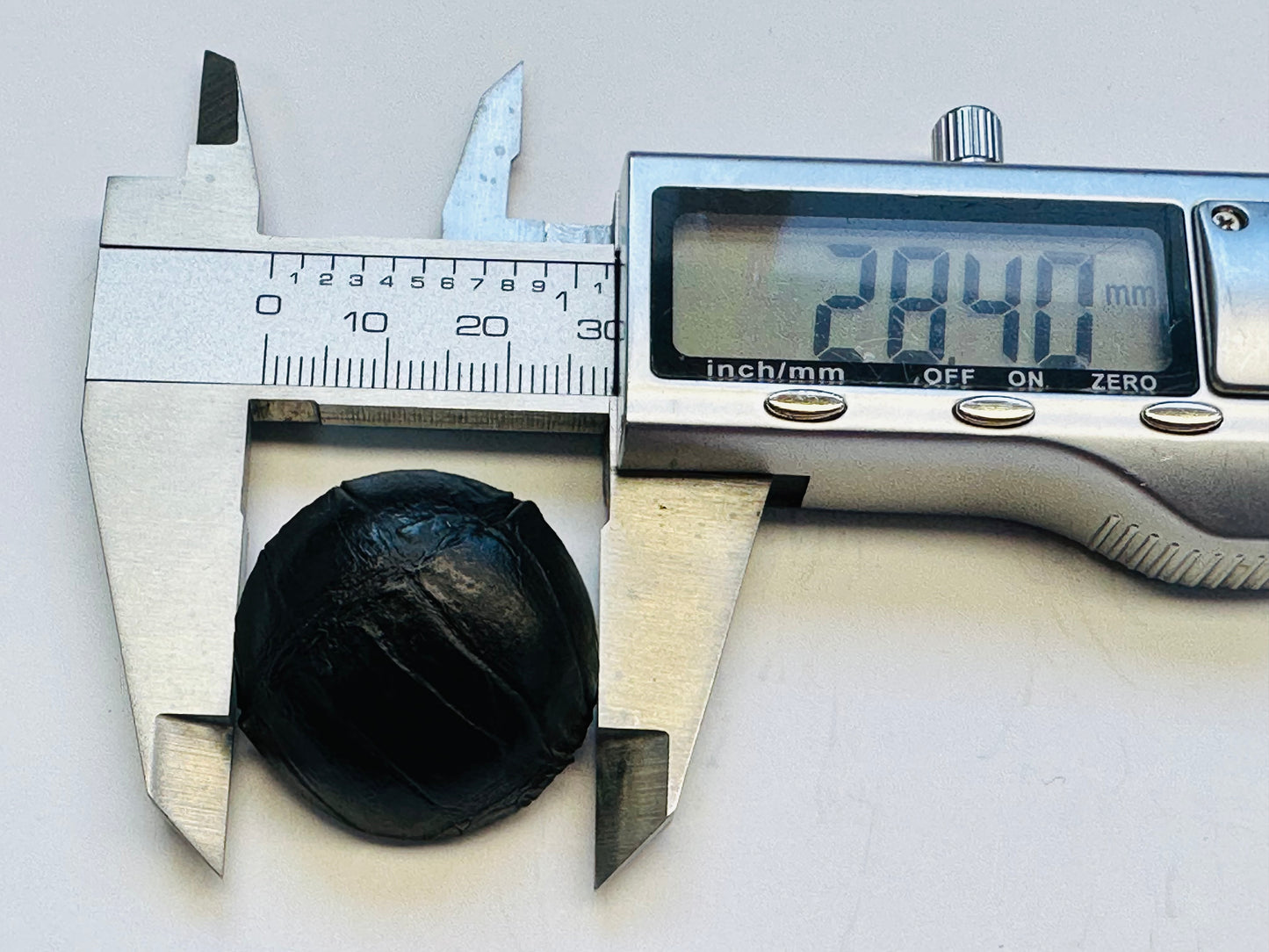 Black Faux Leather Button – 28mm – Shank Back – Sold Individually