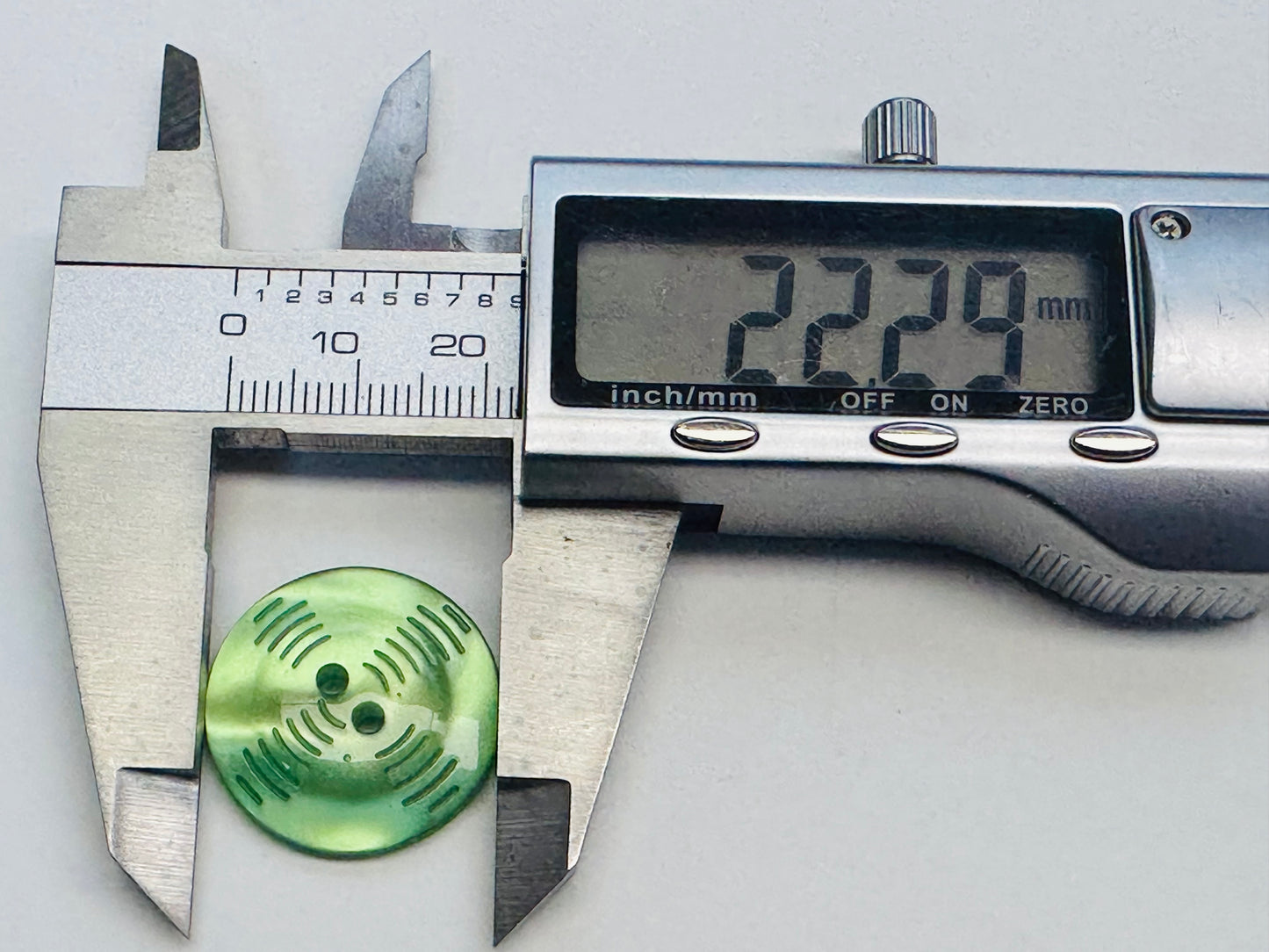 Green Buttons – 22mm Pearlised Textured Sew-Through – Set of 6