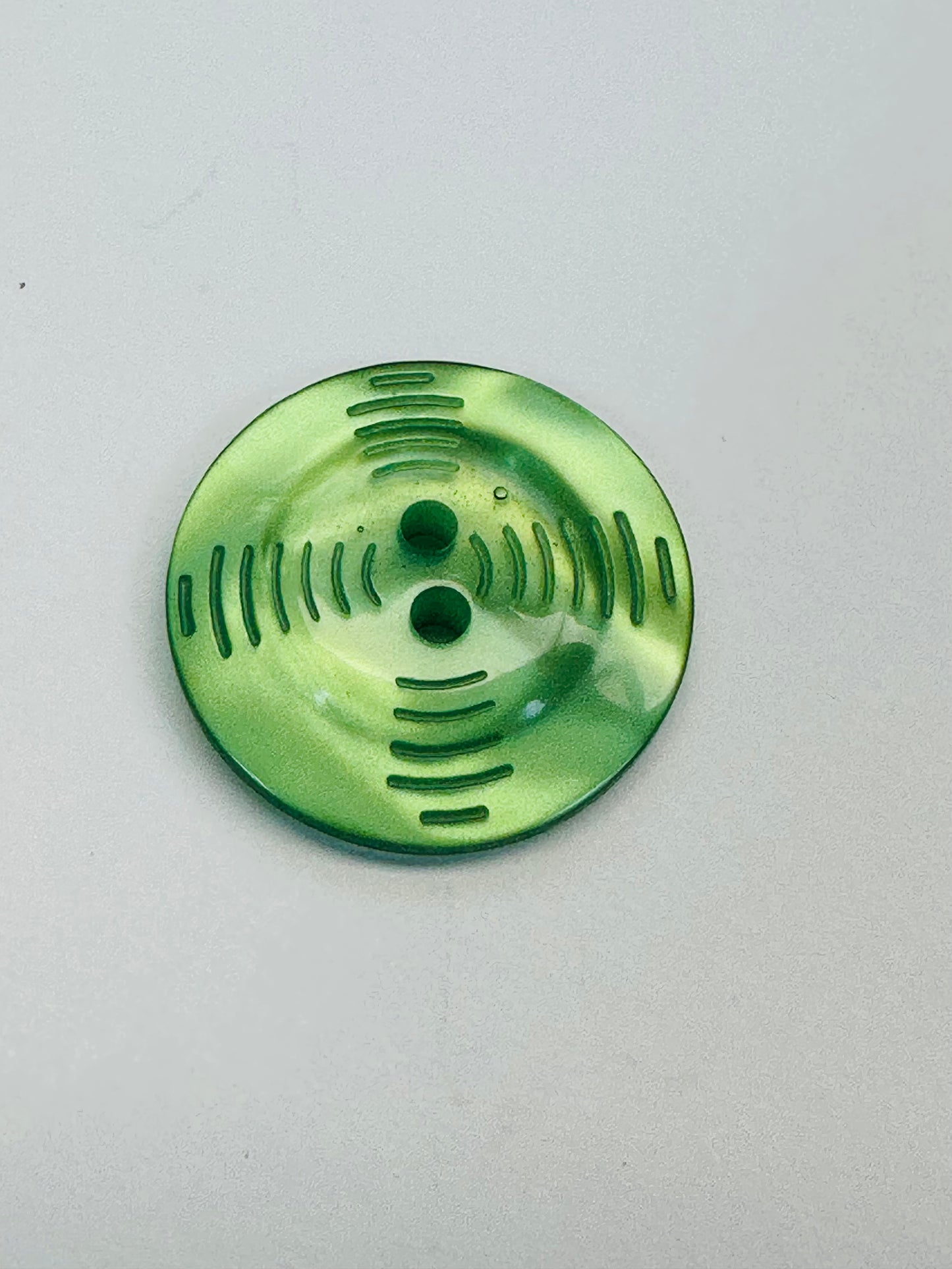 Green Buttons – 22mm Pearlised Textured Sew-Through – Set of 6