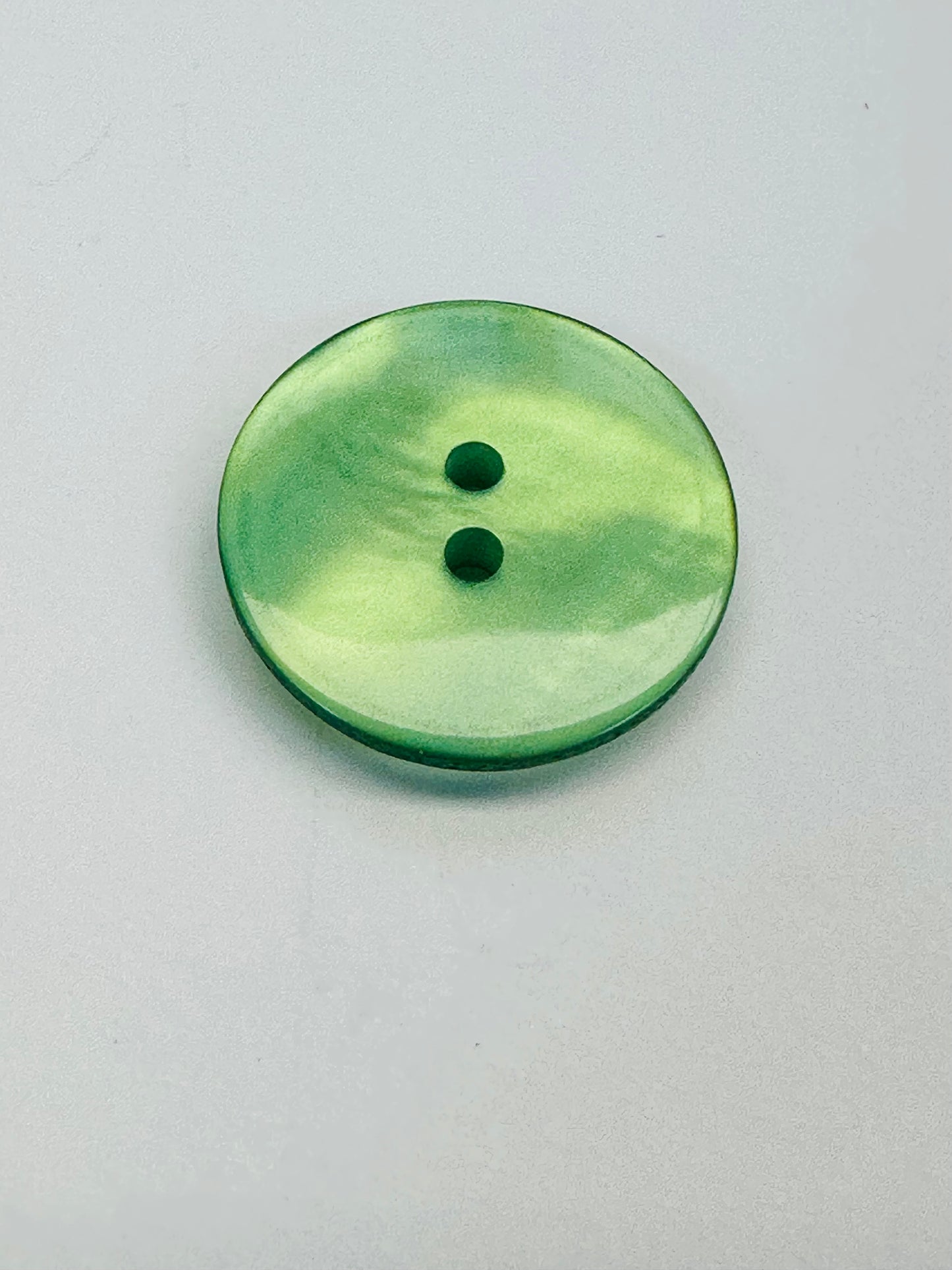 Green Buttons – 22mm Pearlised Textured Sew-Through – Set of 6