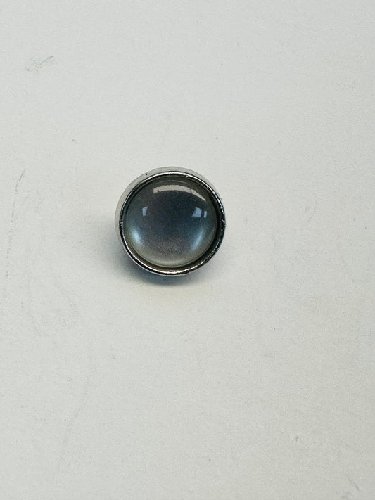 White Pearl Buttons – 12mm with Silver-Tone Metal Border (Sold Individually)