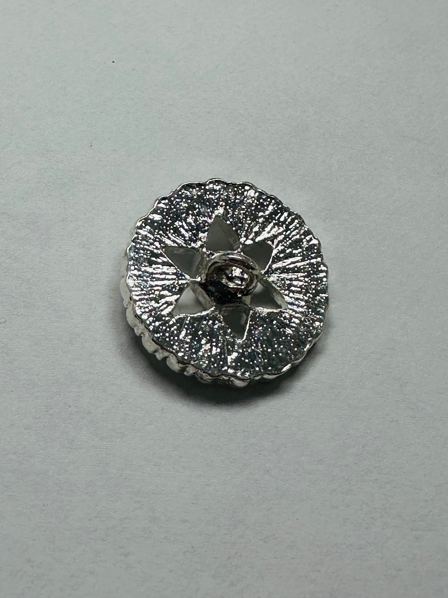 Silver Rhinestone Button – Star Design – 28mm – Shank Back – Sold Individually