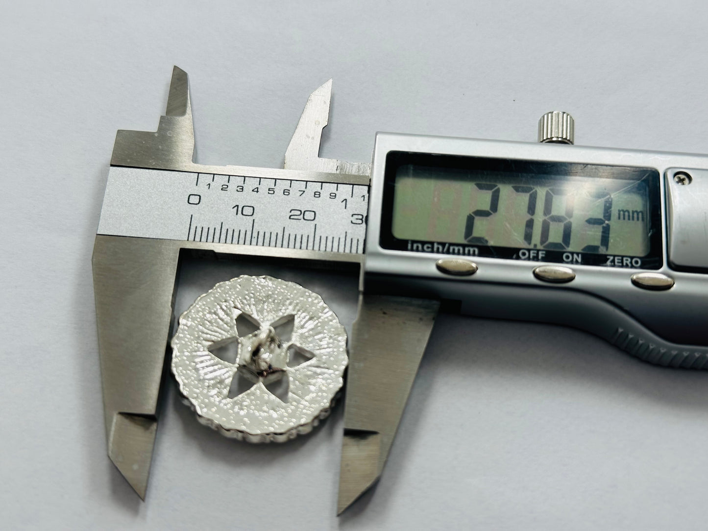 Silver Rhinestone Button – Star Design – 28mm – Shank Back – Sold Individually