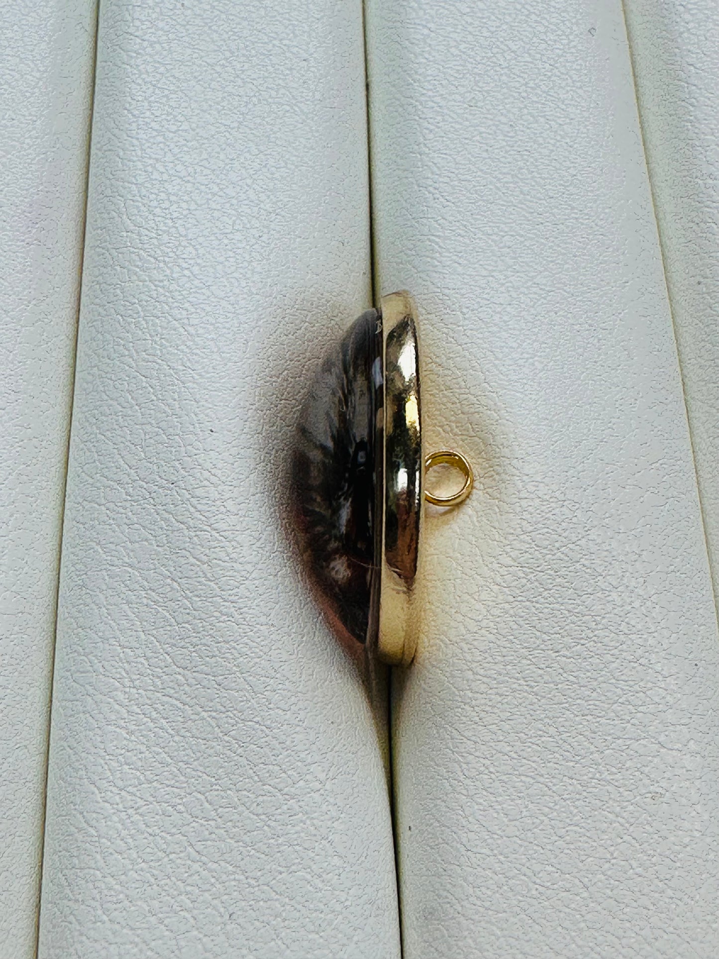 Fox Glass Button – 22mm – Domed Glass & Gold-Tone Metal – Sold Individually