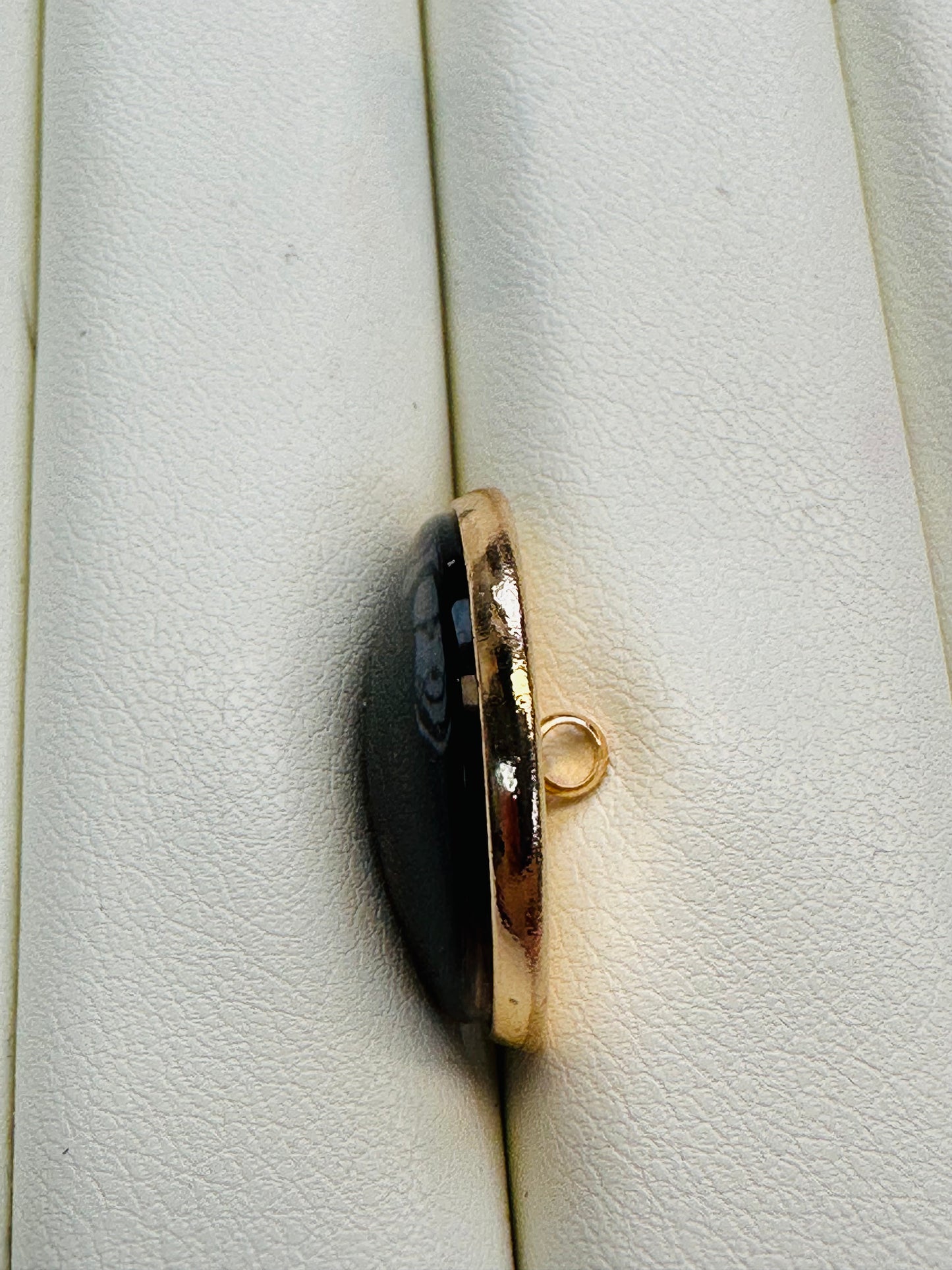 Stained Glass Black Cat Button – 22mm – Domed Glass & Gold-Tone Metal – Sold Individually