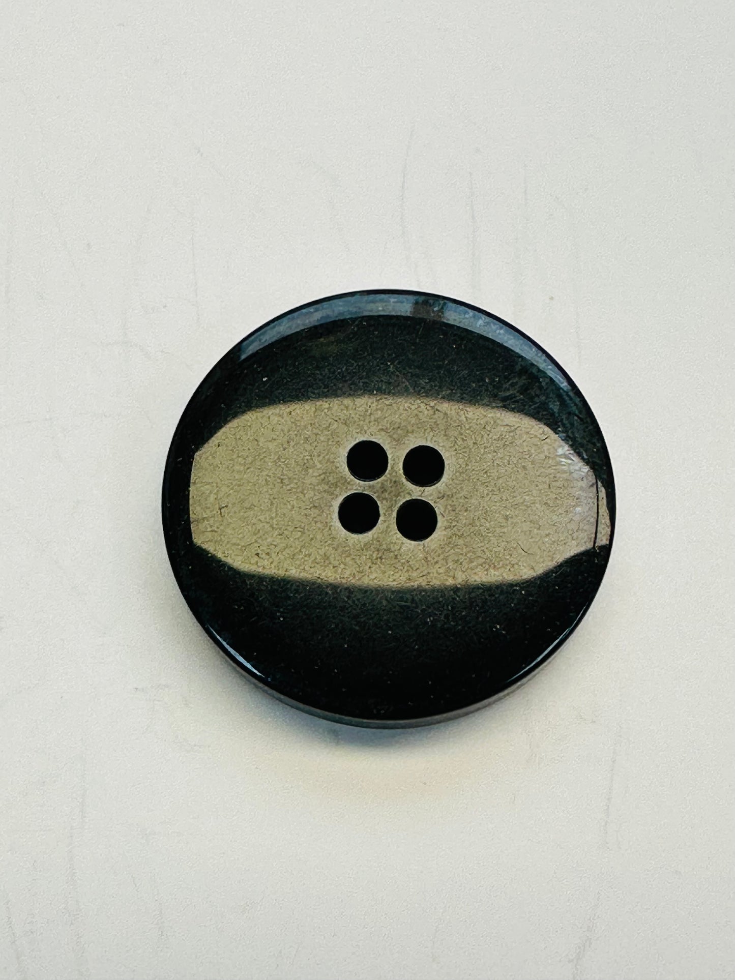 Yellow Ombre Button – 23mm – Green & Mustard Finish – Sew-Through – Sold Individually