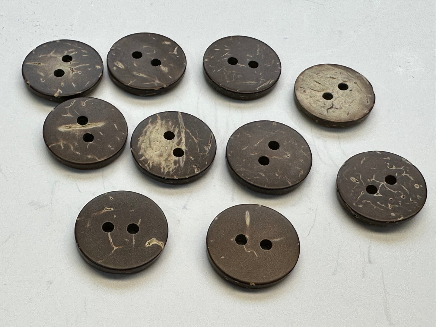 Brown Coconut Shell Buttons – 18mm – Natural Finish – Set of 10