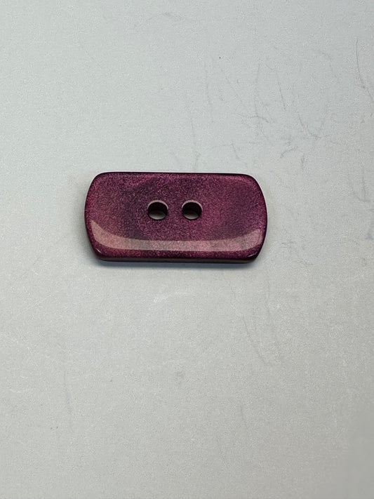 Plum Purple Oblong Button – 23 x 12mm – Shimmer Finish – Sold Individually