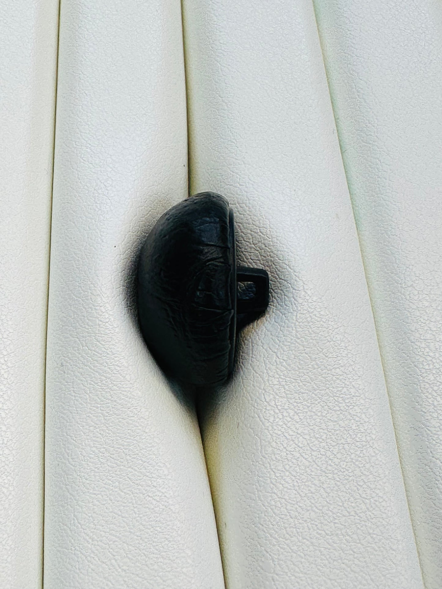 Black Faux Leather Button – 23mm – Shank Back – Sold Individually