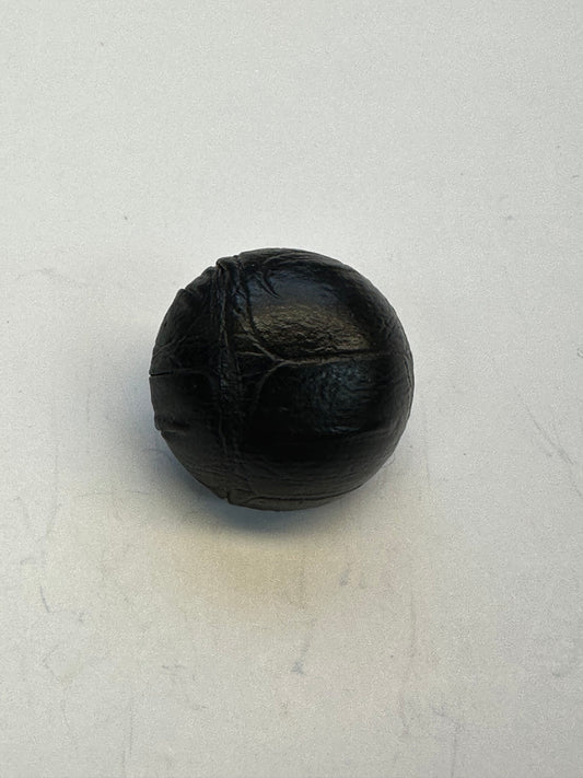 Black Faux Leather Button – 23mm – Shank Back – Sold Individually