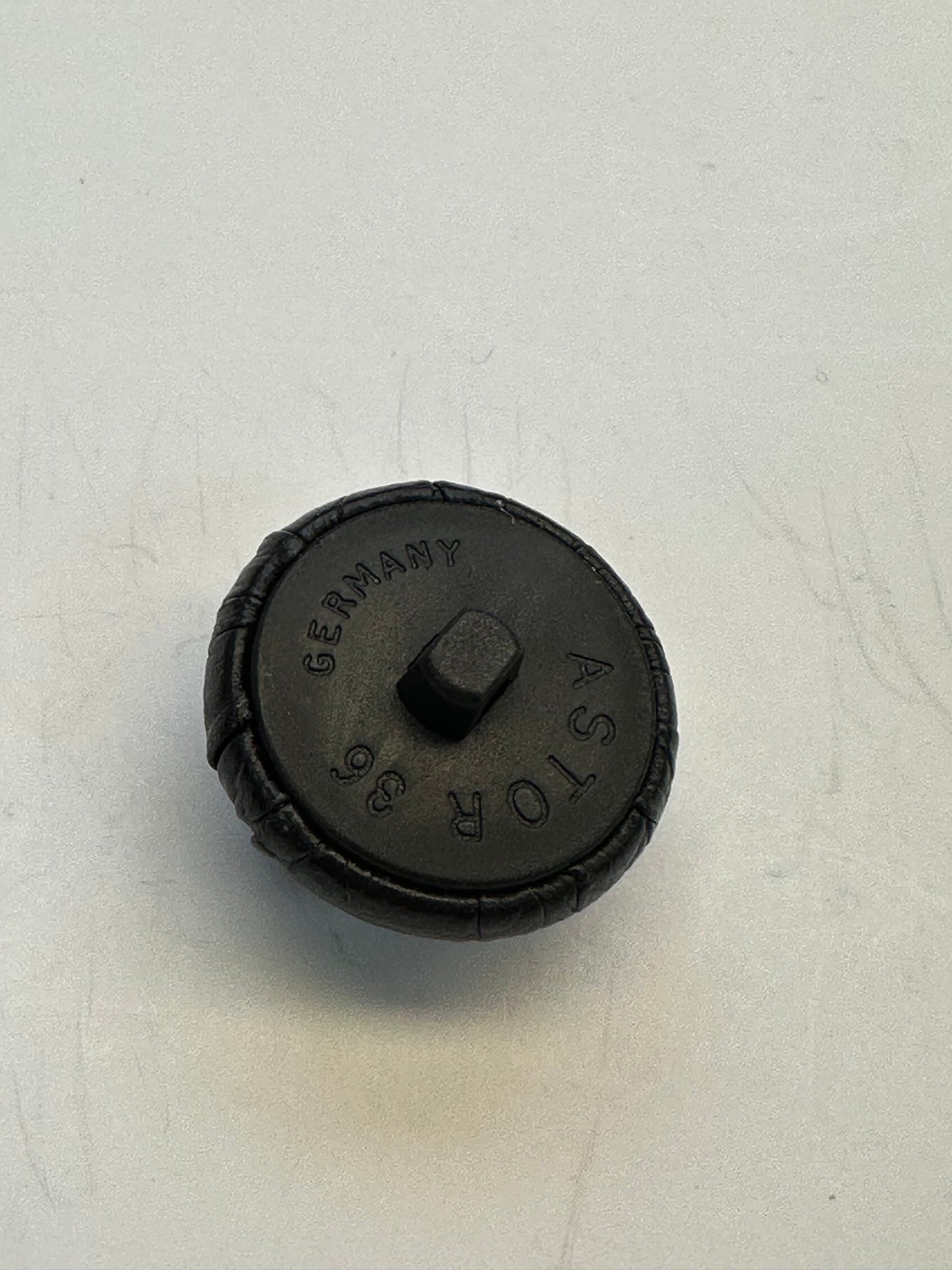 Black Faux Leather Button – 23mm – Shank Back – Sold Individually