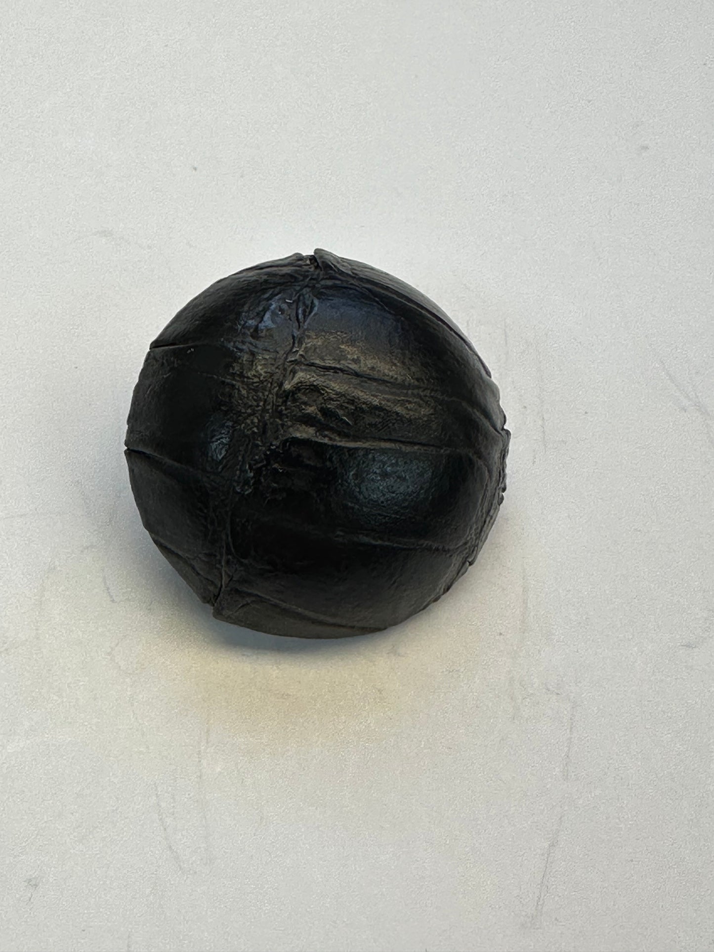 Black Faux Leather Button – 28mm – Shank Back – Sold Individually