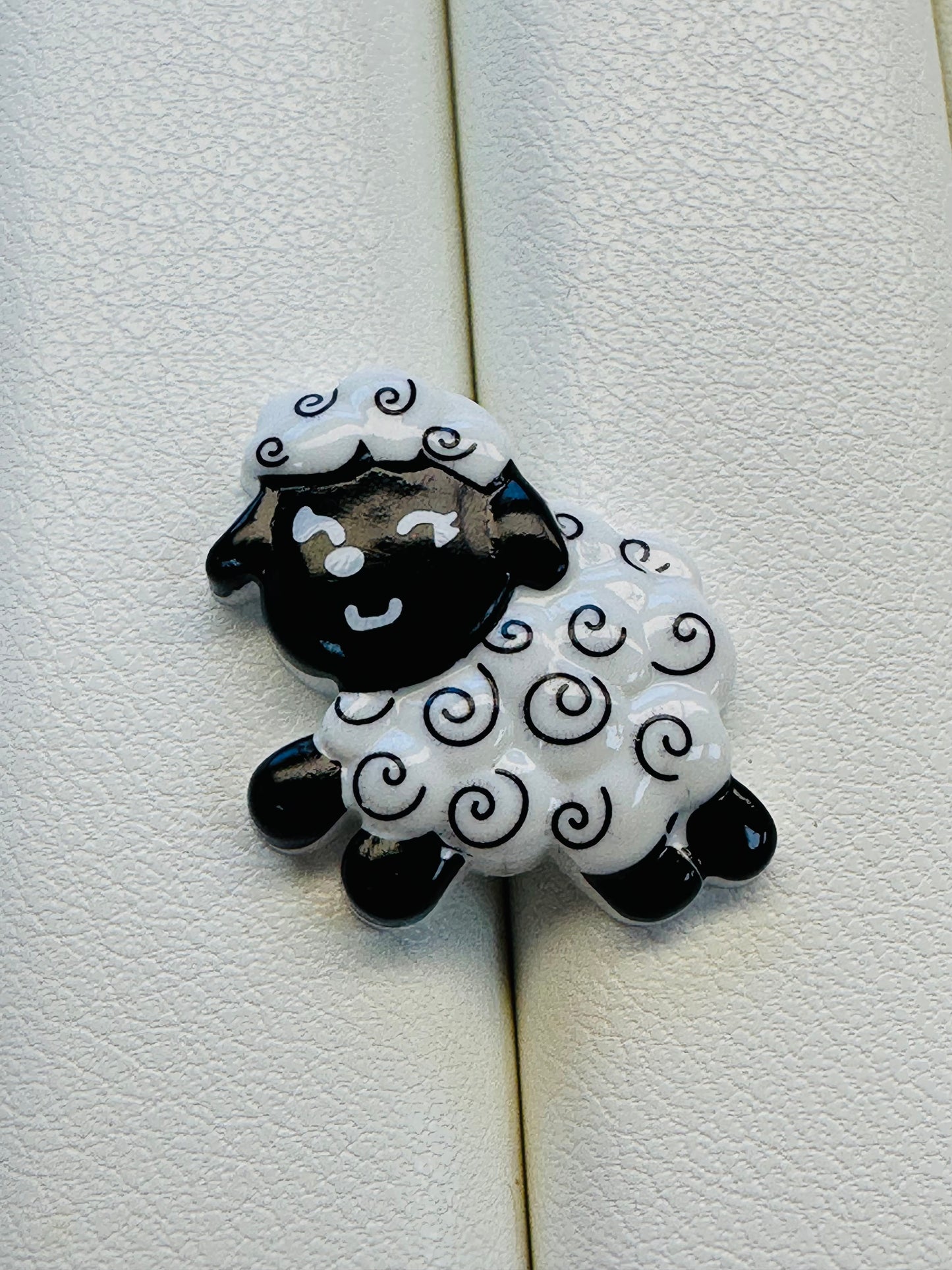 Sheep Button – 19mm Black & White Novelty Design – Shank Back – Sold Individually