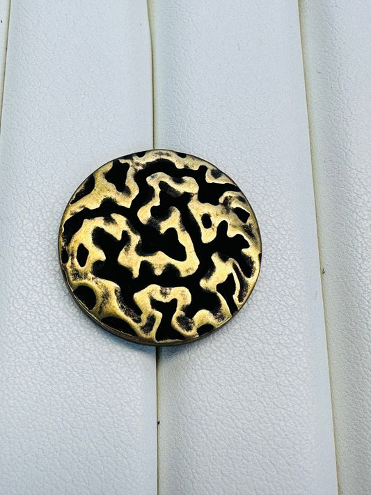 Gold-Tone Textured Button – 22mm Shank – Metallised Fashion Design – Sold Individually